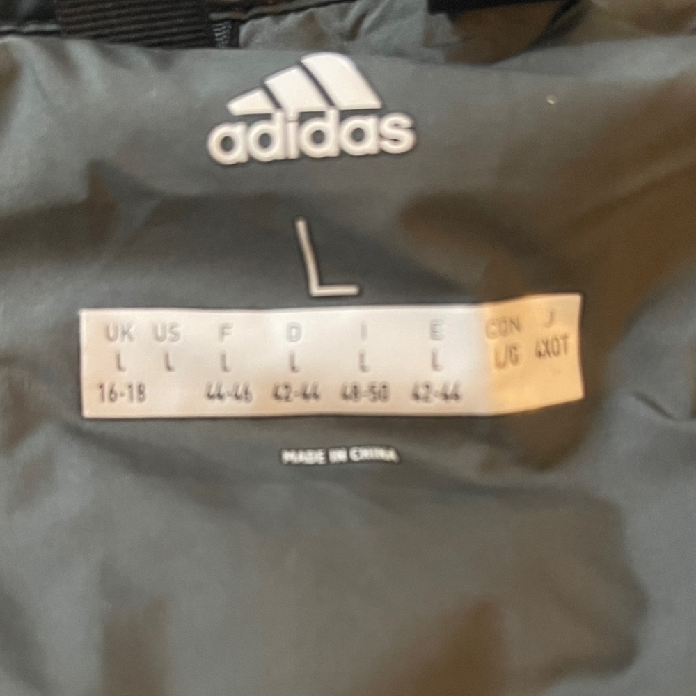 Adidas- Dark Military Green-quilted Jacket- SZ Large - Picture 6 of 11